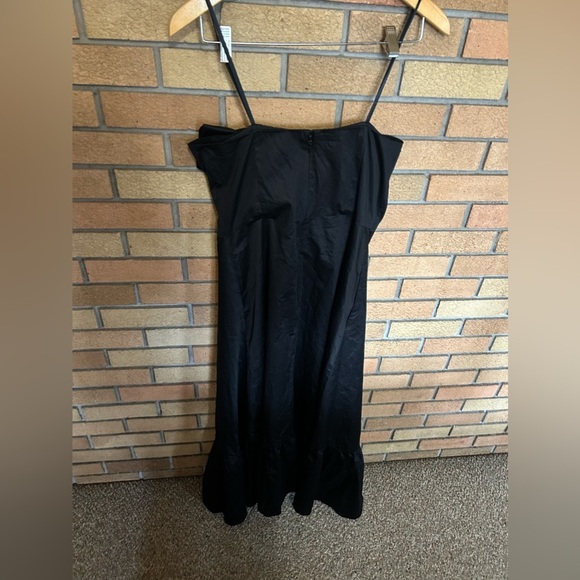Hutch Bow Tie Strapless Maxi Dress Black Ruffle Hem Size 10 - Picture 8 of 11